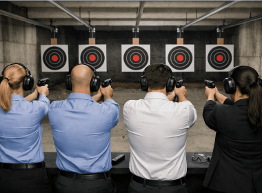 team building at the gun range